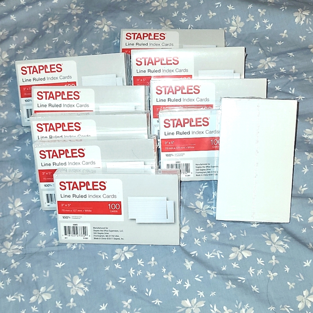 Staples index cards
